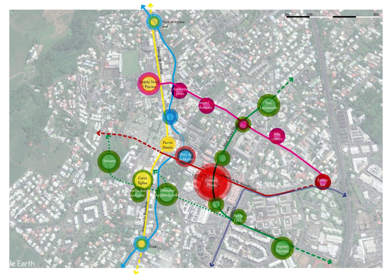 Plan des aménagements de la ville de Saint-André